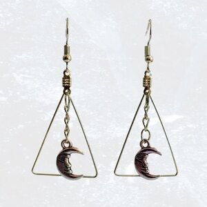 Silver Moon Dangle Earrings